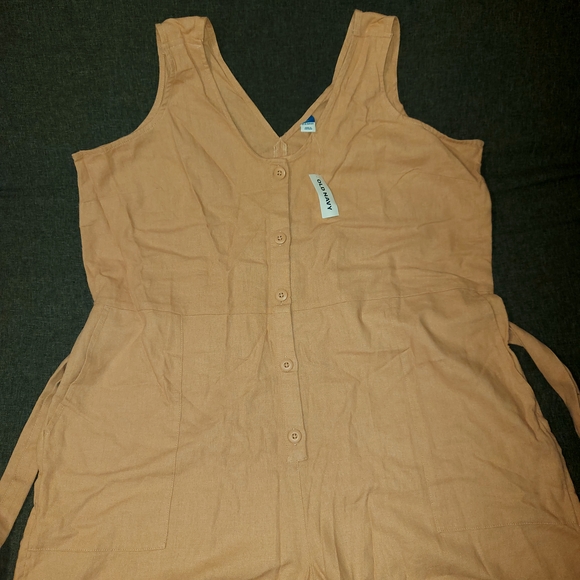 Old Navy Pants - Old Navy Light Brown Button-Up Jumpsuit